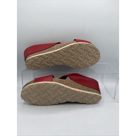 Yokono Red Strappy Leather wedge Sandals Women's size 8 EU 38.5M - Picture 9 of 10